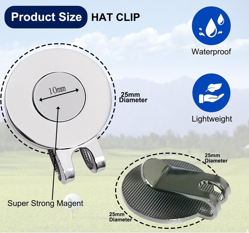 Adhere Golf Hat Clip Golf Ball Marker Holder Magnetic Golf Cap Clips Without Ball Marker - Image 2